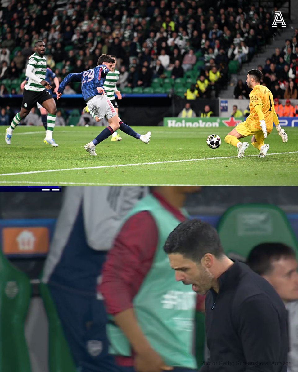 TheAthleticFC's tweet photo. Arsenal left it late against Sporting.

Kai Havertz's goal in added time means Mikel Arteta's side will take a goal advantage into next week's second leg. https://t.co/Rxss4EA0jN