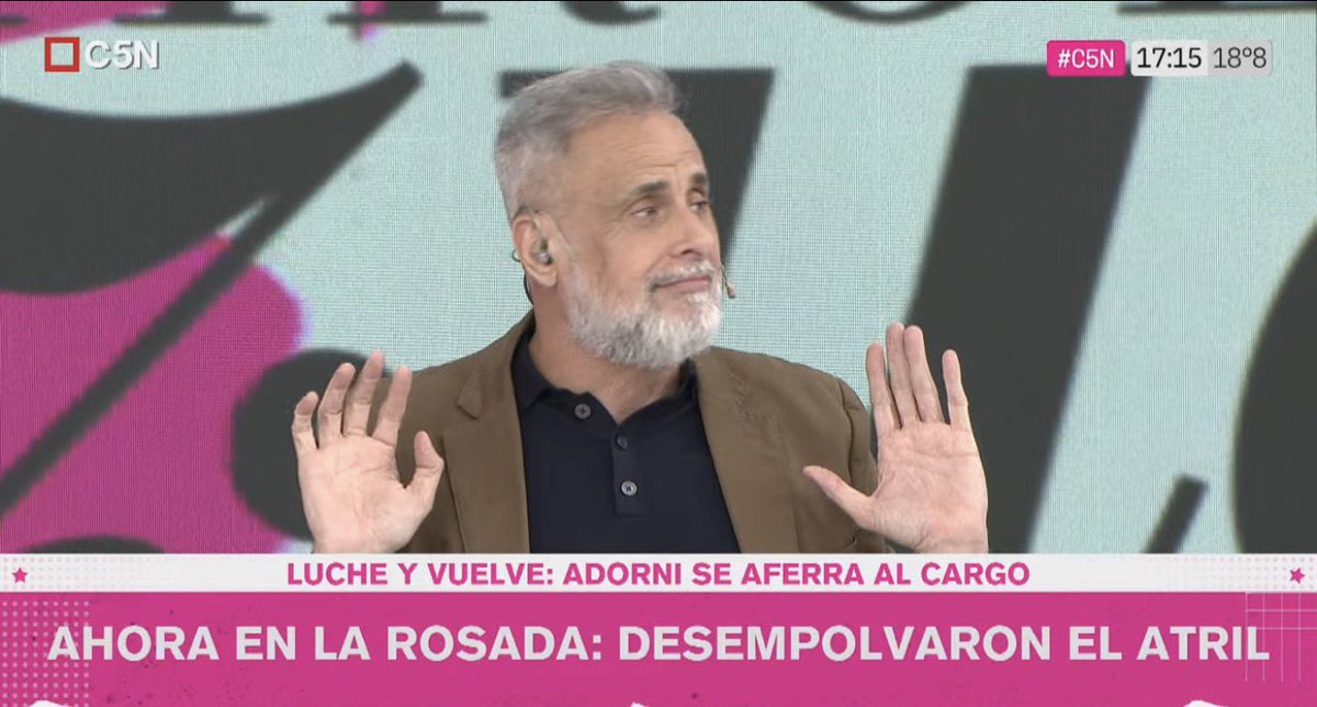 rating_politico's tweet image. LA TARDE | 📊📉
#Argenzuela @c5n @rialjorge 3.5
#H17 @A24COM 2.6
#EstaPasando @todonoticias 2.0
#MasInfoALaTarde @lanacionmas 1.1
#UltimoMomento @CronicaTV 0.8
#26Directo @canal26noticias 0.7
