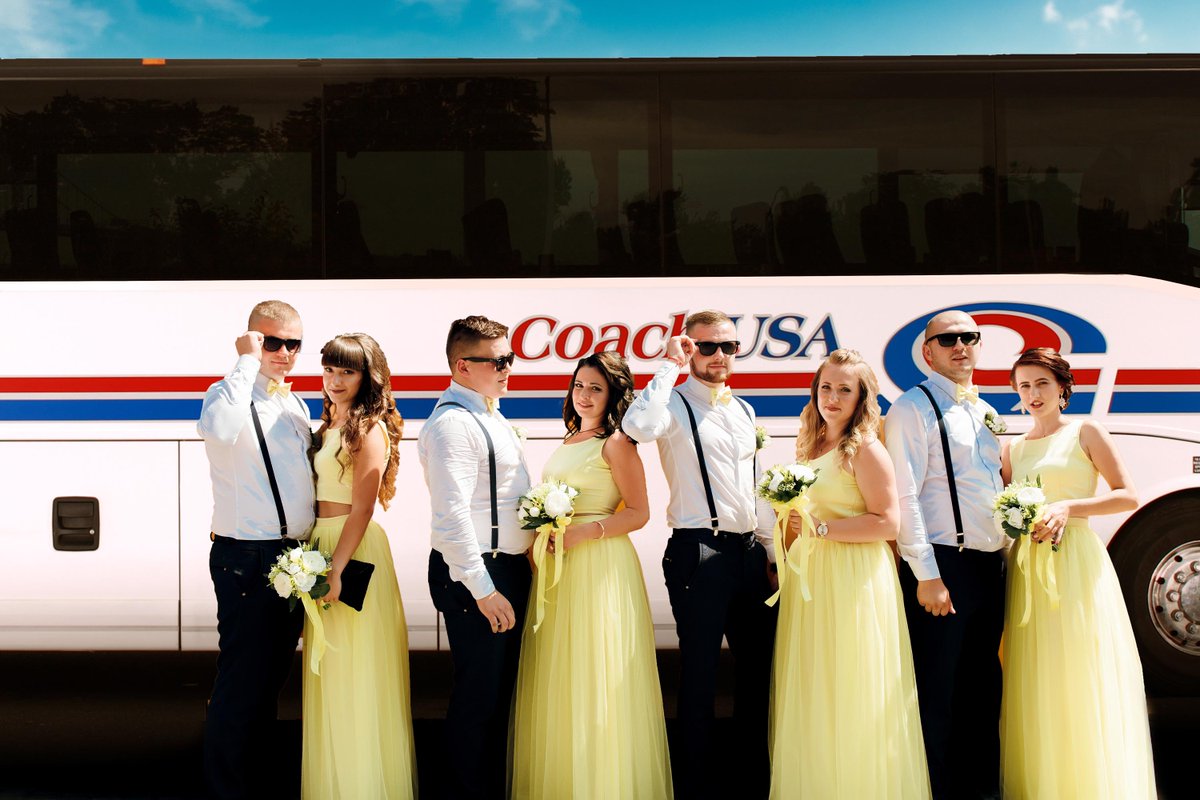 CoachUSABus's tweet photo. Wedding season is just around the corner, but there's still time to secure private bus transportation for your big day! Visit https://t.co/Jb4TWaIiv7 for a free estimate. https://t.co/v92WfaOliU