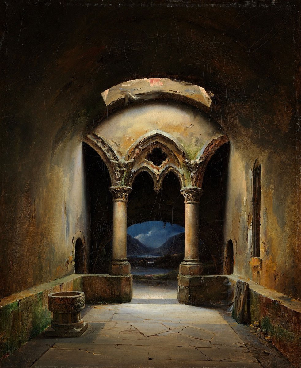 ArtorOtherThing's tweet photo. Charles Marie Bouton - "Gothic Chapel" https://t.co/jmhs2Hh9lr