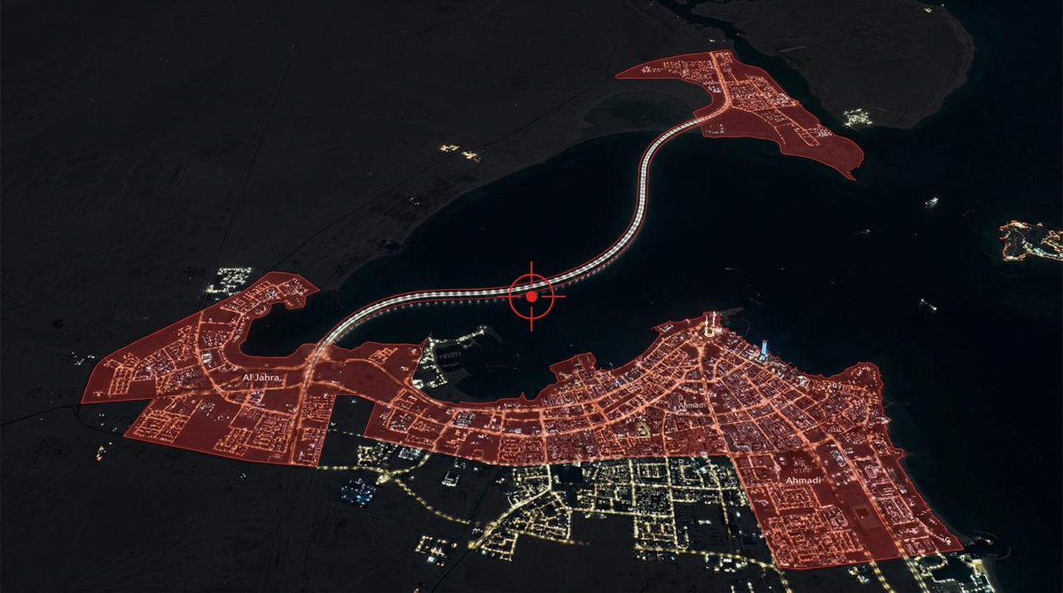 🚨 GULF BRIDGES — STATUS UPDATE:

🇰🇼 Sheikh Jaber Al-Ahmad Sea Bridge — ON IRGC HIT LIST
🇸🇦🇧🇭 King Fahd Causeway — CLOSED. 1,500,000 people isolated.
🇦🇪 Sheikh Zayed Bridge — ON IRGC HIT LIST
🇦🇪 Al Maqta Bridge — ON IRGC HIT LIST
🇦🇪 Sheikh Khalifa Bridge — ON IRGC HIT LIST
🇯🇴