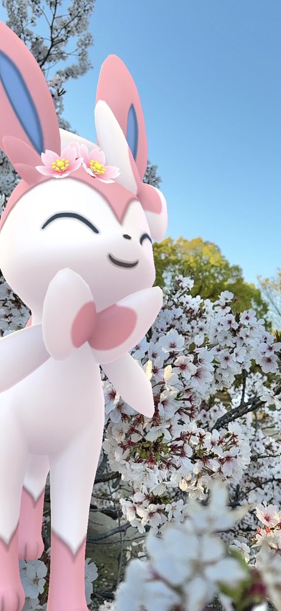 nao_clo_'s tweet image. #GOsnapshot #NianticAR  #ARofTheDay 
ペロッパフ🌸ニンフィア

西陽があたる優しい色合いのさくら
東側は少し肌寒いけど凛としたサクラ