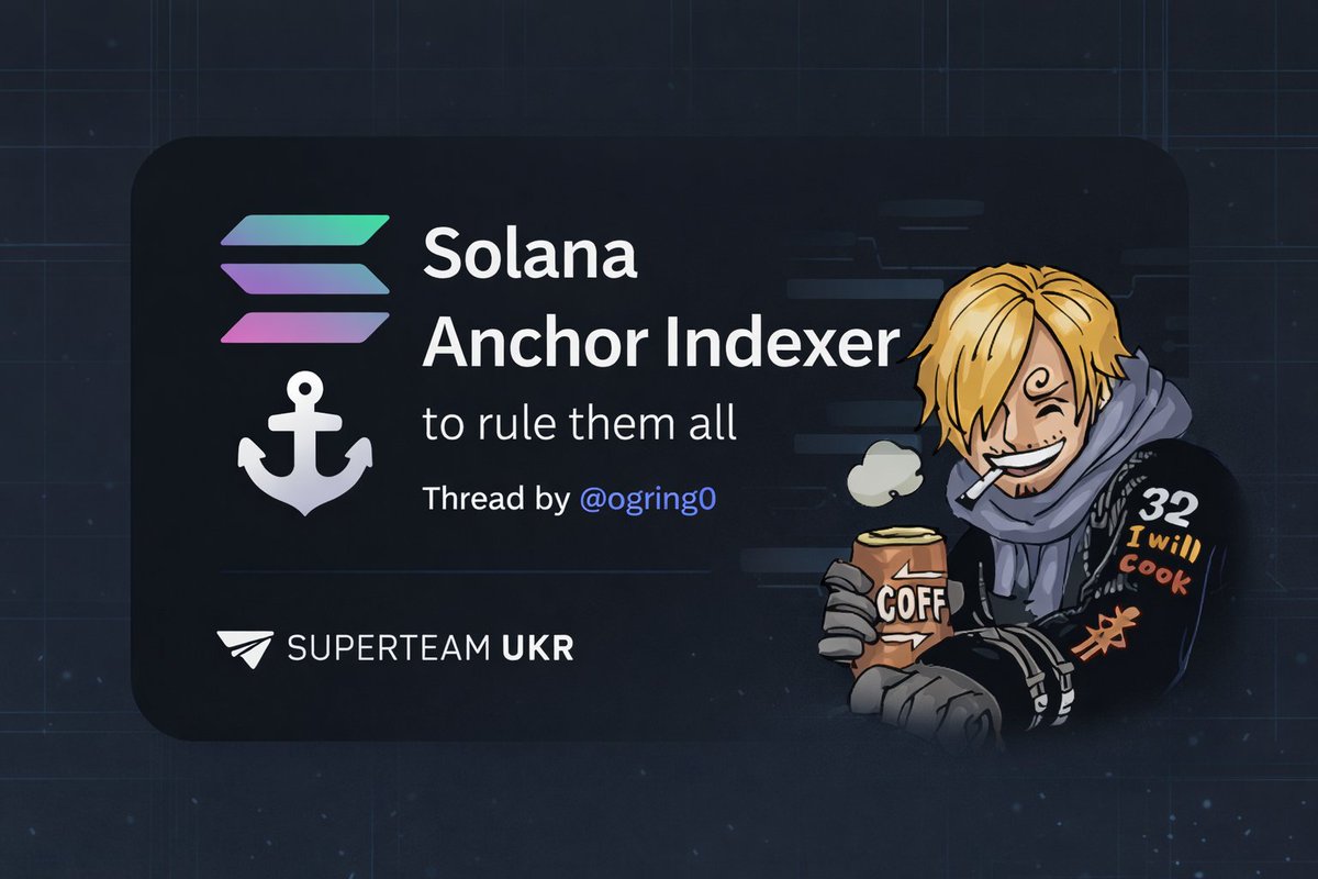 ogring0's tweet photo. Hardcoding Solana indexers for a single program is a dead end. It doesn't scale.

For the @SuperteamUKR bounty, I built a Universal Anchor Indexer. Feed it any arbitrary IDL, and it auto-generates the database, decodes the state, and serves the API. Zero boilerplate. 🧵👇 https://t.co/sd1Ih3Yupy