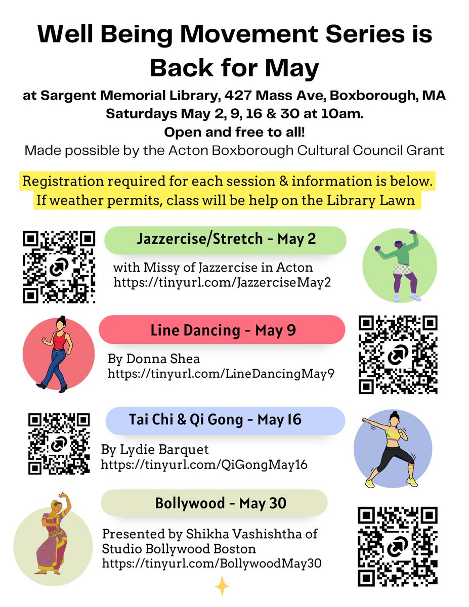 BoxboroughMA's tweet photo. Well Being Movement Series Details https://t.co/NQEjdyt5fh