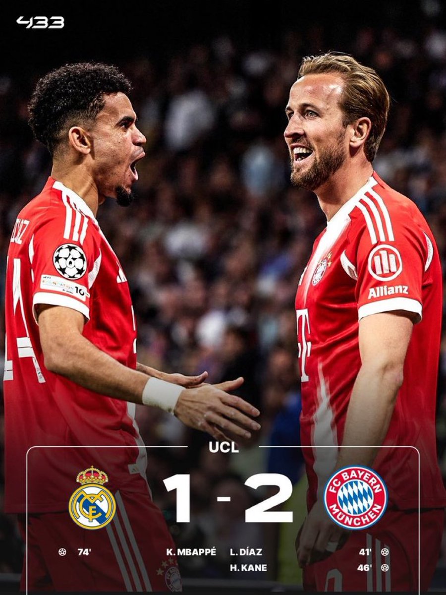 試合終了】 🇪🇸レアル・マドリード 1-2 バイエルン🇩🇪 バイエルンが