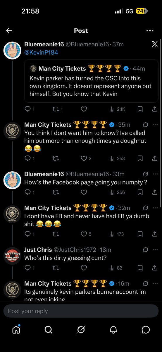 AvPro24's tweet photo. @Bluemeanie16 @KevinP184 Where’s the comments gone? 🫣 @Ticketmancity - think you may be right about the burner account…. https://t.co/T9nlHu8vvc