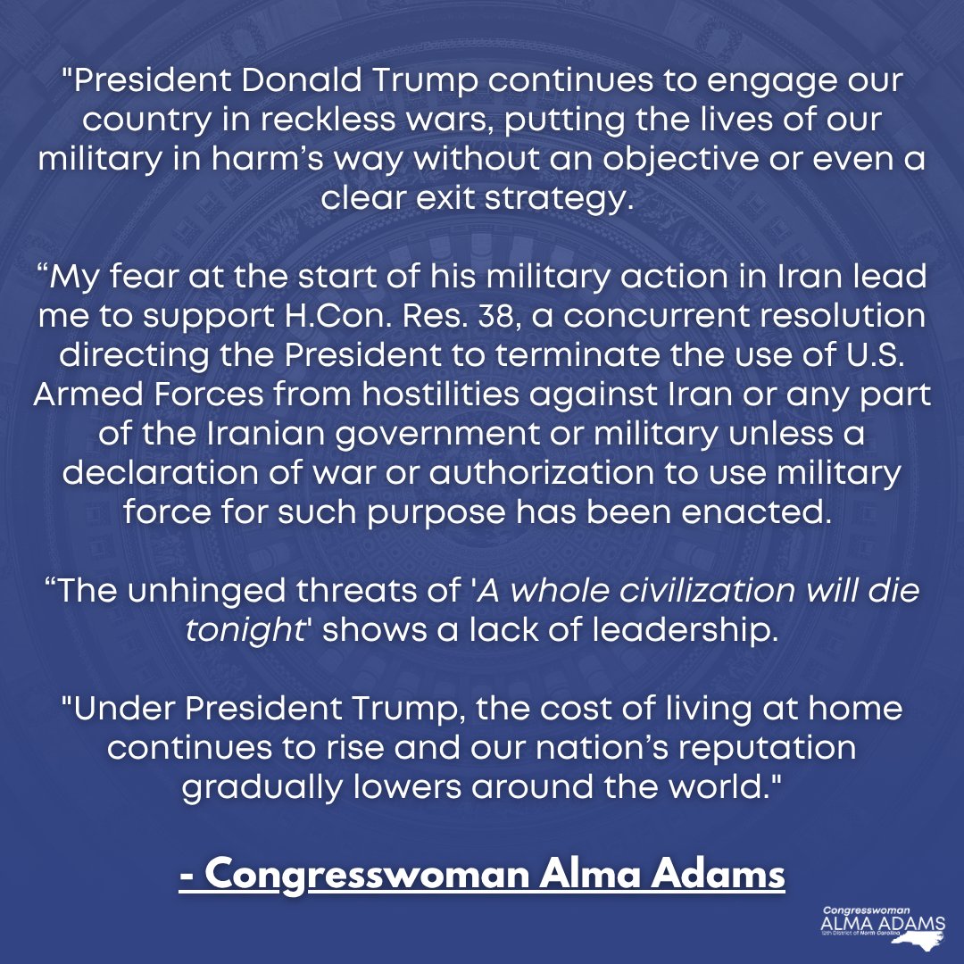 Rep. Alma S. Adams, Ph.D. tweet media