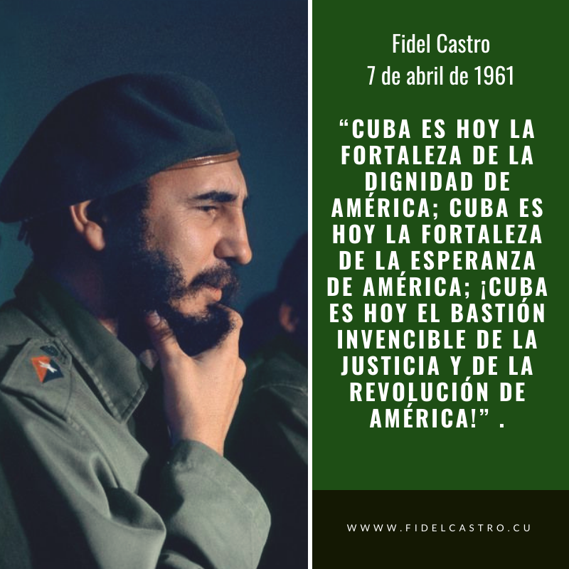✍ Fidel Castro: "Y Cuba es hoy la fortaleza de la dignidad de América; Cuba es hoy la fortaleza de la esperanza de América; ¡Cuba es hoy el bastión invencible de la justicia y de la Revolución de América!". 
Discurso pronunciado el 7 de abril de 1961
#100Fidel 
#CubaMined
