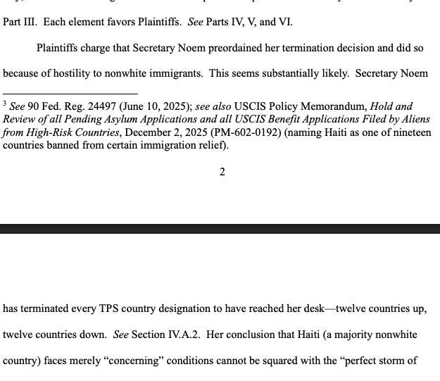 greg_price11's tweet photo. Back in February, Biden-appointed Judge Ana Reyes, who was born in Uruguay, ruled that it was illegal for the Trump admin to end TPS for Haitians-- accusing them of racism and saying that it's what George Washington would have wanted. https://t.co/juG9lcg3yO
