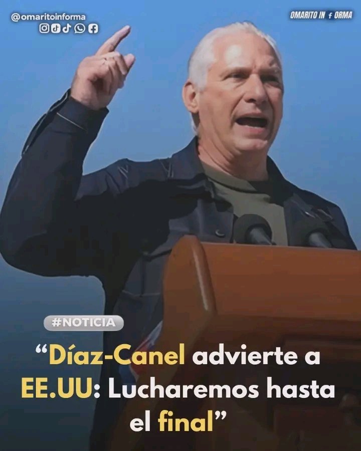 Así pues, <a href="/DiazCanelB/">Miguel Díaz-Canel Bermúdez</a> advierte a #USA'🇺🇸: Lucharemos hasta el final...
HLVS!!!
#MiMóvilEsPatria
