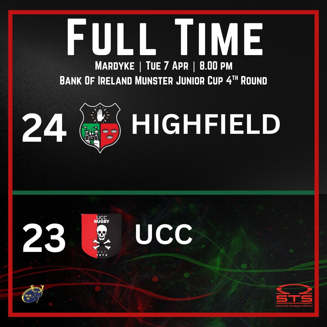All over in the Mardyke. Away to St Marys on Sunday in the quarter final 🔴🟢⚫