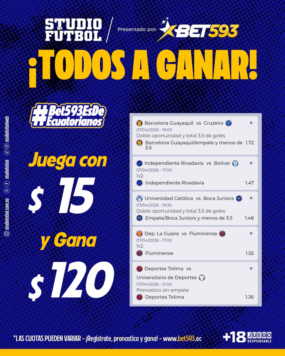 StudioFutbol's tweet image. 🧐🏆 💰 ¿Se dará esta combinada?

Las recomendaciones para esta noche de copa.

Presentado por @bet593 #BET593 #GanoConBET593 #BET593EsDeEcuatorianos