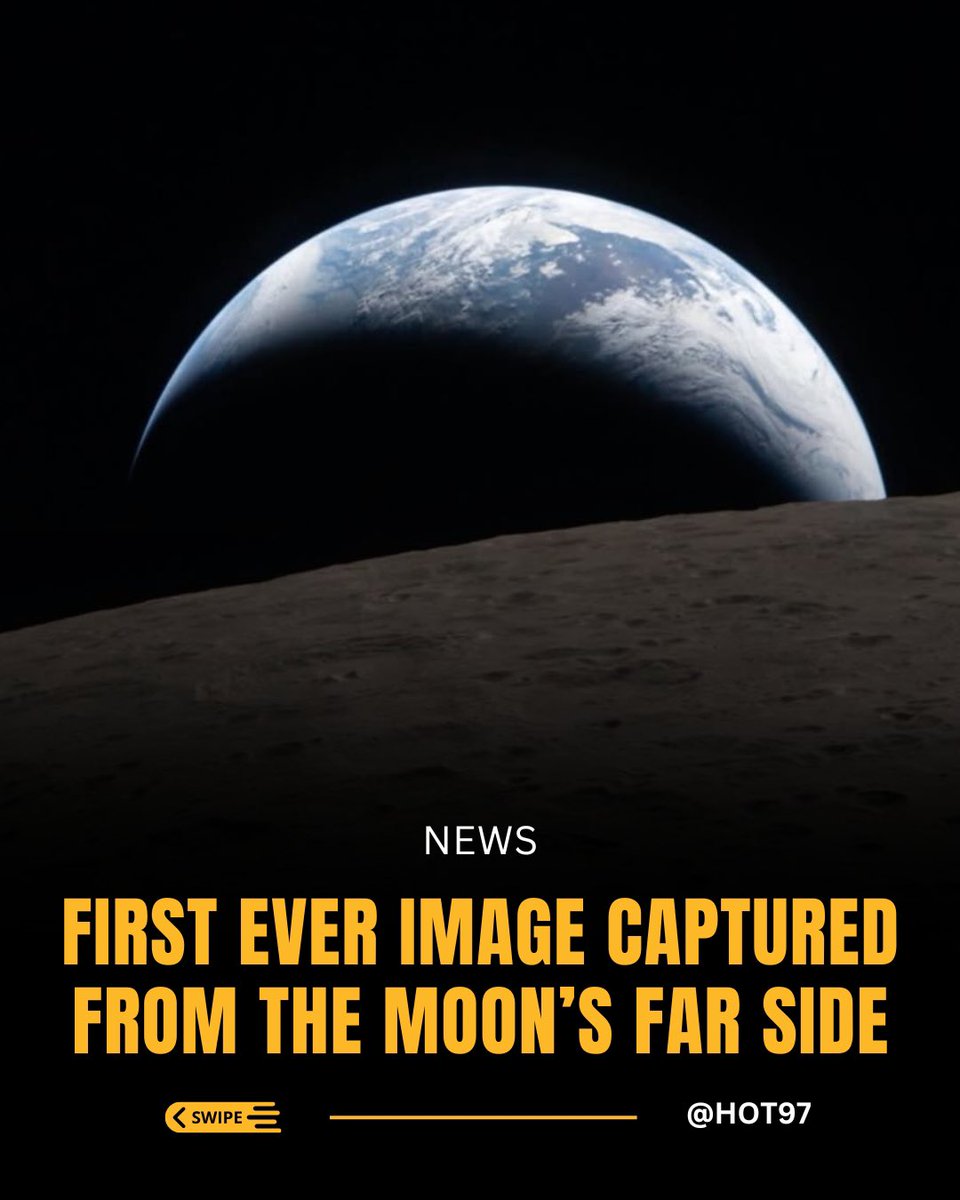 HOT97's tweet photo. The first ever view of Earth from the far side of the moon, seen with human eyes during Artemis II, has officially been revealed.

The Artemis II crew completed their record setting journey around the moon on Monday, capturing valuable scientific observations throughout the mission.

They are set to share their findings with lunar science teams during a live broadcast from NASA on Tuesday.