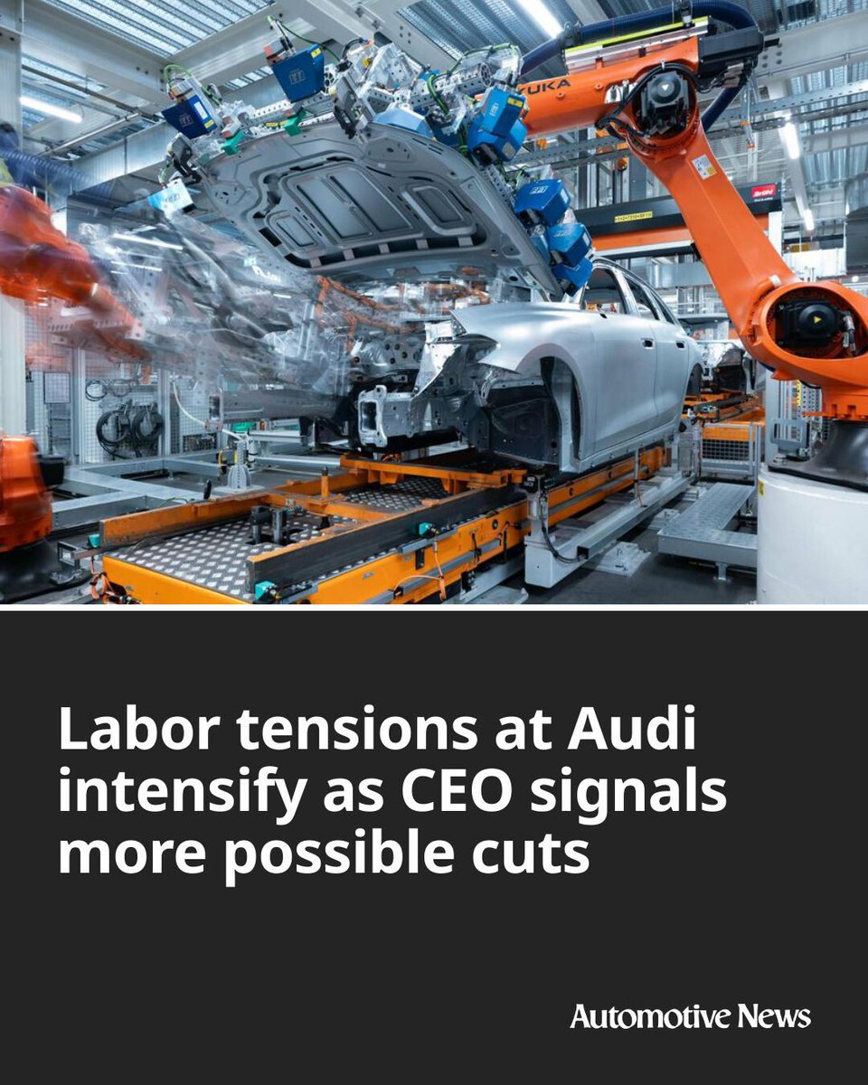 Automotive_News's tweet image. Audi is facing renewed labor tensions as the prospect of additional cost cuts emerges, with employee representatives warning management to stick to previously agreed commitments.

#Audi #automotive #autoindustry #labor