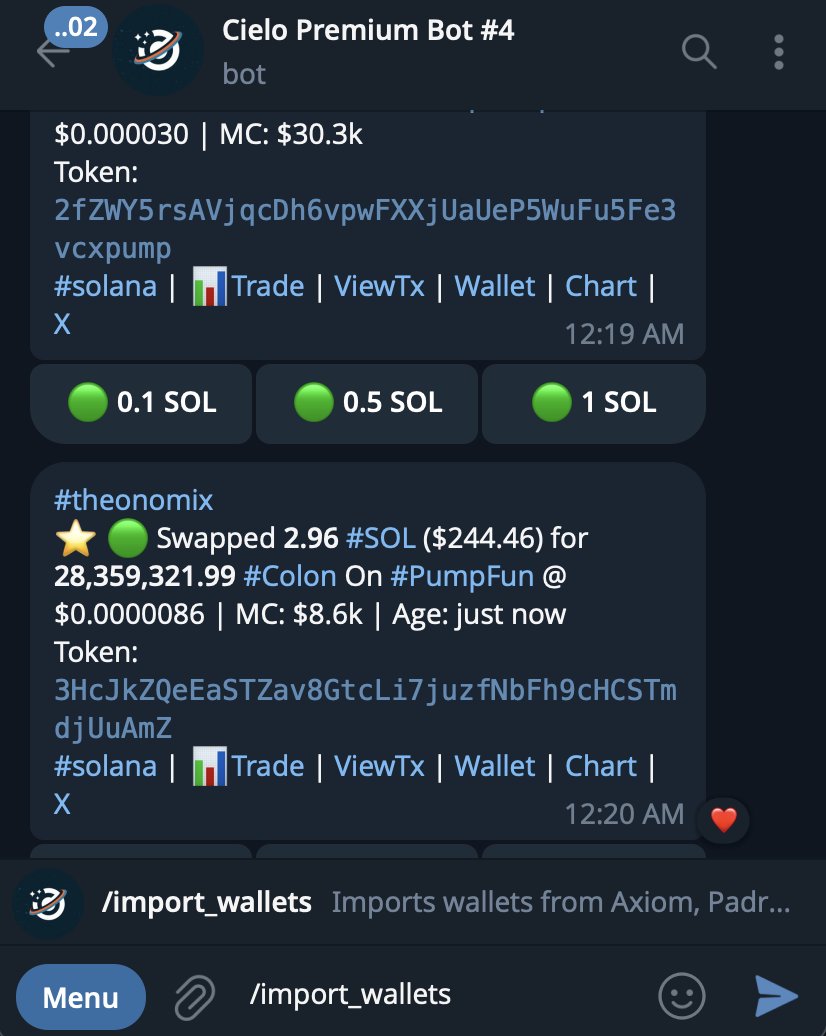 Cielo | Solana Terminal | EVM Wallet Tracking tweet media