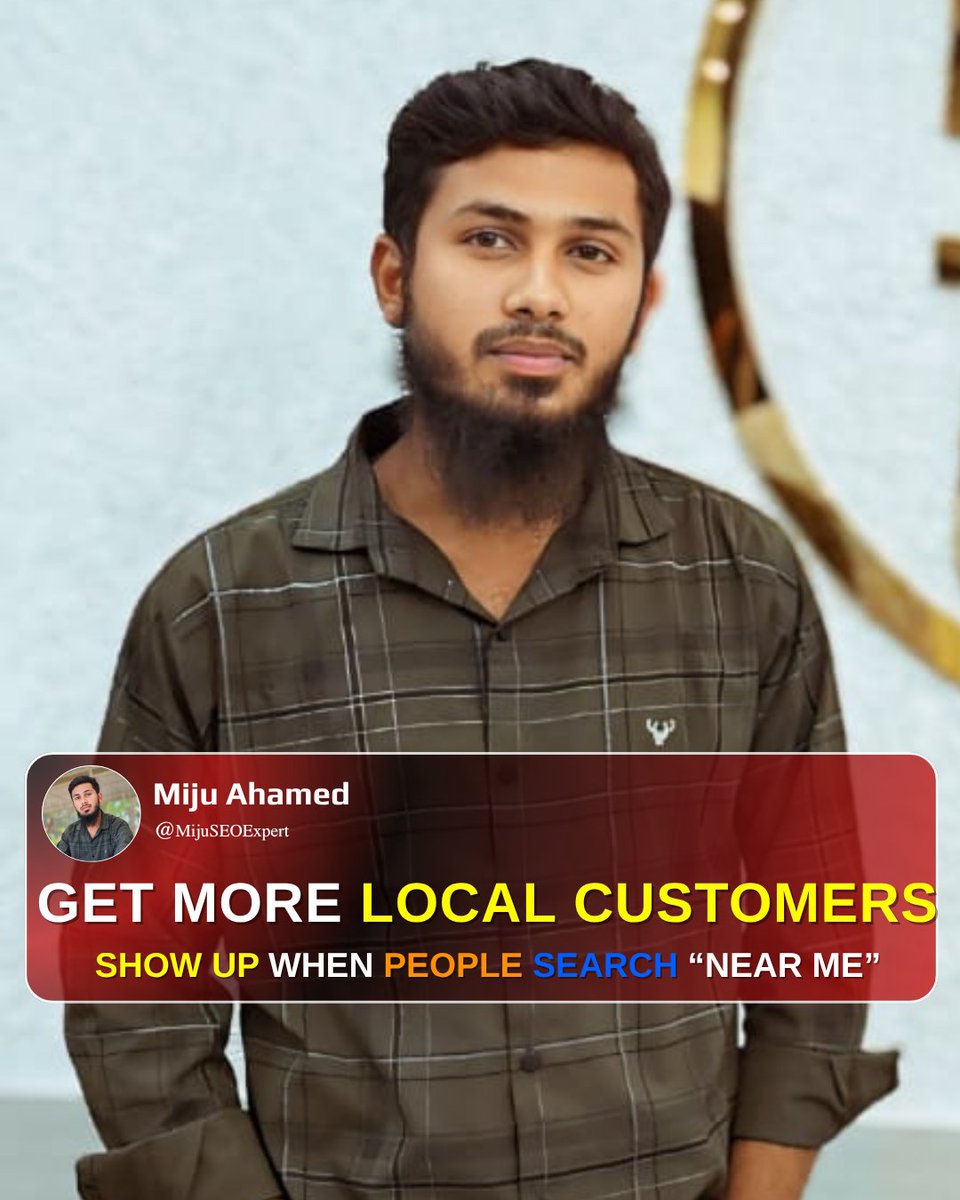 mijuseoexpert's tweet photo. Want more local customers?

People search “near me” every day — ready to buy.
If you’re not on top of Google Maps, you’re invisible.
Turn:
Searches → Clicks → Calls → Customers

#LocalSEO #MijuAhamed #GoogleMaps #MijuSEO https://t.co/CZEPvZJcIc