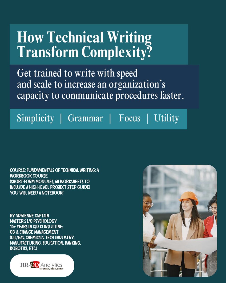 Procedures, Processes, and Standards are essential to an organization’s success.  Tech Writers are needed to simplify them.  Learn Technical Writing now: adrienne-s-school-2b8a.thinkific.com/courses/fundam…

#Teams #BizTips #TechnicalWriting #TechNews #EdTech #SmallBiz #HR #Consulting #Innovation #IT #Course