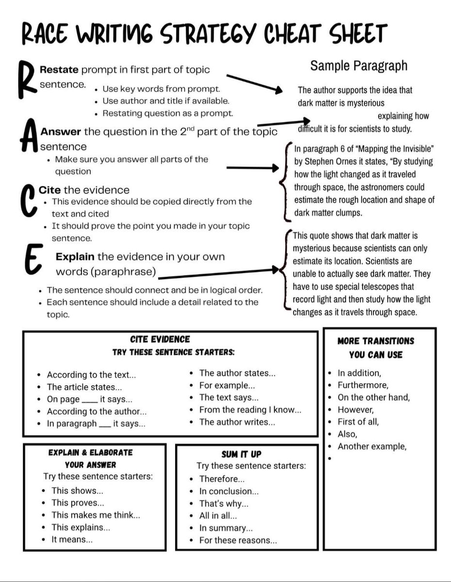 TolentinoTeach's tweet photo. Race Writing Strategy Cheat Sheet (by Jaime Nicol)

Here is a cool worksheet created by Jaime Nicol.

If you have any ideas or worksheets that you would like to share with others, please email me at tolentinoteaching@gmail.com https://t.co/57E8YbHpny