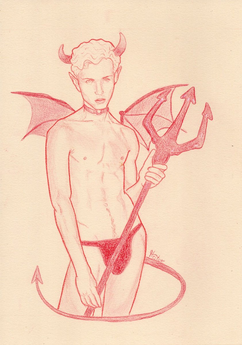 heitormsilva's tweet photo. “Devil II”

🖌️ Original artwork
📐 Colored pencils on paper
📄 A4 paper (21x29.7 cm)

#eroticart #gayart #queerart #artforsale #queerartist https://t.co/1DdzwGM9bt