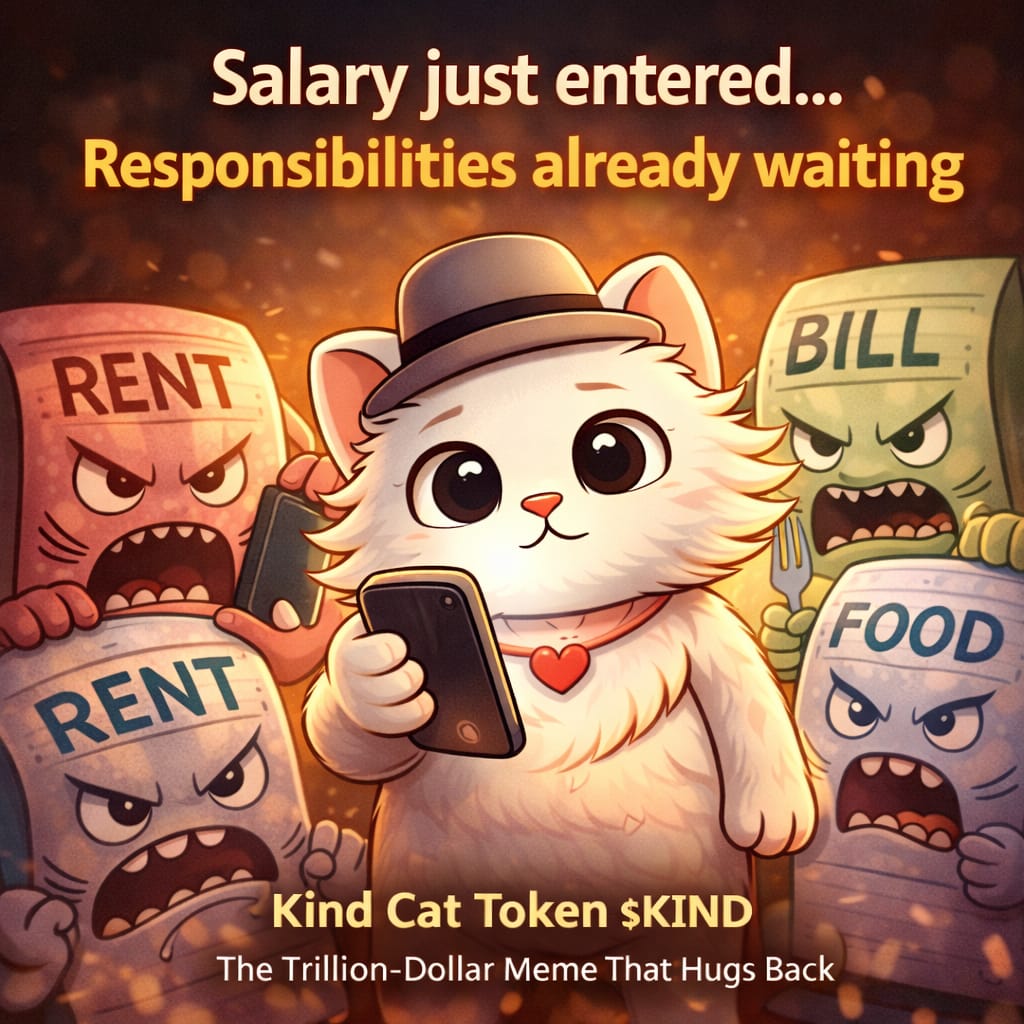jaytechweb3's tweet image. Salary just dropped… and life is already knocking

Rent. Bills. Food. Responsibilities don’t wait.

But wat if ur money could work 4 you too? 

$KIND isn’t just a meme — it’s a movement built on community and growth

Don’t just spend. Position.

#KIND #MemeCoin #PassiveIncome
