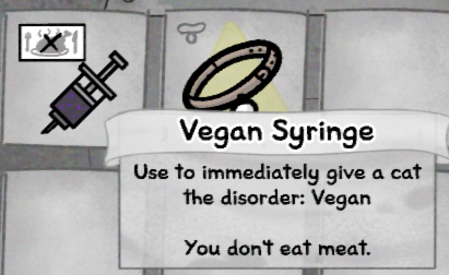 Today I learned being vegan is a disorder! 😅 #mewgenics