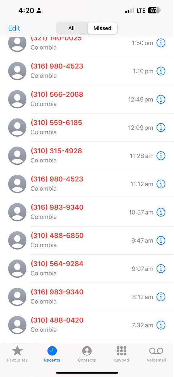 De verdad que el acoso telefónico hoy en día es una cosa impresionante harta me tienen, 13 llamadas en lo que va de el día 😡🙄