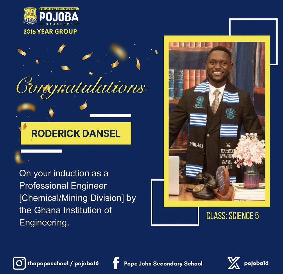Pojoba16's tweet photo. Congratulations Daasebre on your induction. Wishing you the best for the future. 👏 https://t.co/JeFhv3t3or