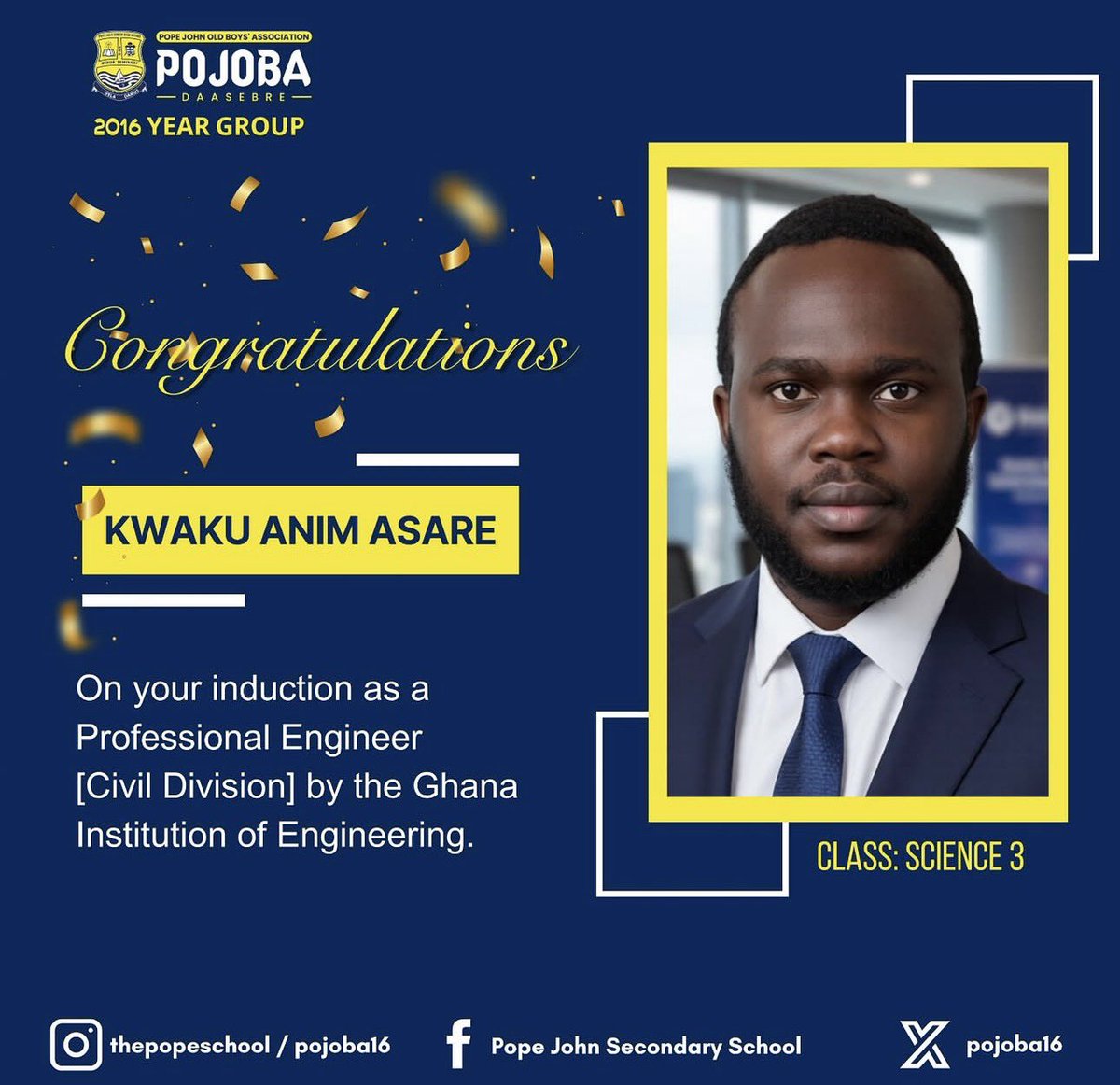Pojoba16's tweet photo. Congratulations Daasebre on your induction. Wishing you the best for the future. 👏 https://t.co/JeFhv3t3or