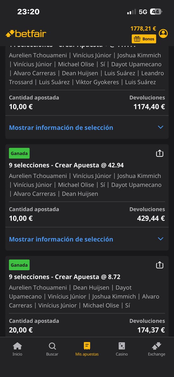 Zrack7's tweet photo. Un poquito de lo de hoy en #Champion. ¿Me debería dedicar a esto?

#bets #parlay #🚬🚬🚬🚬 https://t.co/EBlzwFISqP