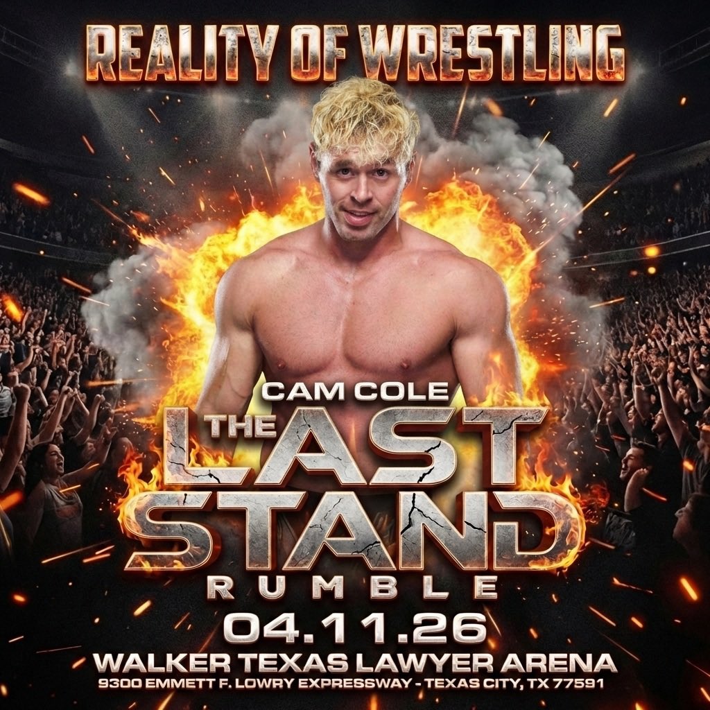 TheOfficialROW's tweet photo. ‼️LAST STAND RUMBLE UPDATE‼️

A former champion returns to reclaim his spot.

FORMER GRAND SLAM CHAMPION — @camwrestler has officially entered the 7th Annual #LastStandRumble on Saturday, April 11th 🔥

A proven winner. A former Grand Slam Champion.
Cam Cole knows what it takes to reach the top—and now he’s back with one goal in mind… doing it again.

🕕 Box Office Opens: 6:00 PM
🚪 Doors Open: 6:30 PM
🔔 Bell Time: 7:00 PM
📍9300 Emmett F. Lowry Expressway
Texas City, TX 77591

🎟️ Pick Your Seats Now:
https://t.co/tkiBAHi2bG