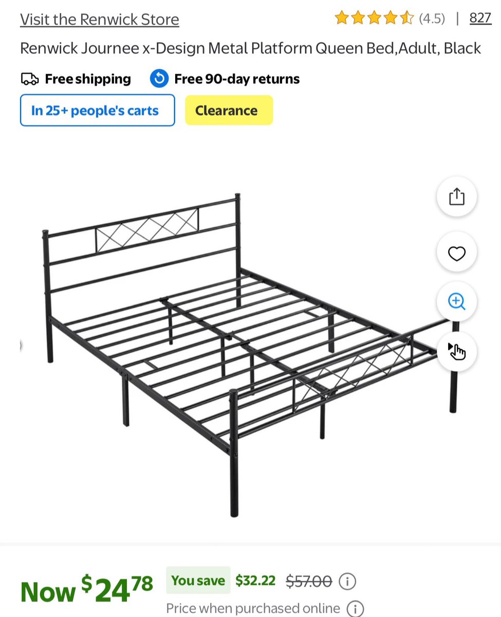 GlitchedDeals's tweet image. $24 METAL QUEEN BEDFRAME

For reference, the twin size is going for $90

Free shipping on orders $35+ and free 90-day returns included

mavely.app.link/0bSjy08z91b #ad