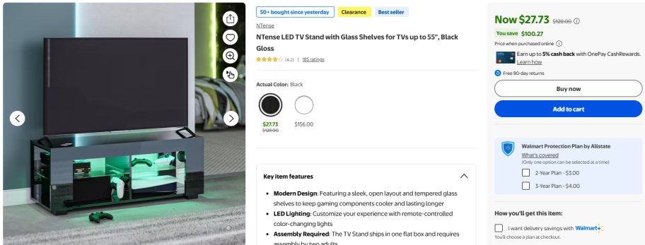 glitchaddicts's tweet image. LED TV STAND FOR $27 ON WALMART

Originally listed at $128

For reference, the white color is $156

Sold &amp;amp; shipped by Walmart

howl.link/k1mqhp9obm69t #ad