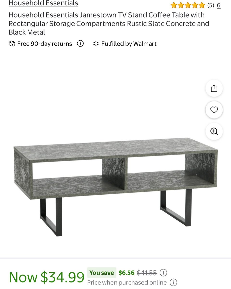 glitchaddicts's tweet image. $34 TV STAND AND COFFEE TABLE

Walmart just listed this $34 Tv stand/ coffee table.

Comes with 2 bottom compartments 

mavely.app.link/afSIDJdA91b #ad