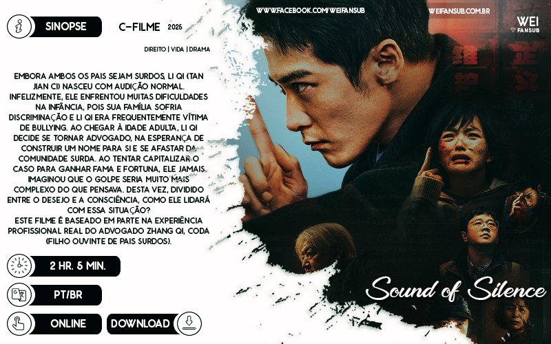 WeiFansub's tweet photo. #7ANOSDOWEI | SOUND OF SILENCE
Pra encerrar o nosso especial de aniversário, vamos dar play num filme super emocionante protagonizado pelo Tan Jian Ci? Li Qi, um advogado cheio de lábia, já começa o filme fazendo a gente e a parte adversa cair no papinho furado dele, https://t.co/q2UrgHMl4t