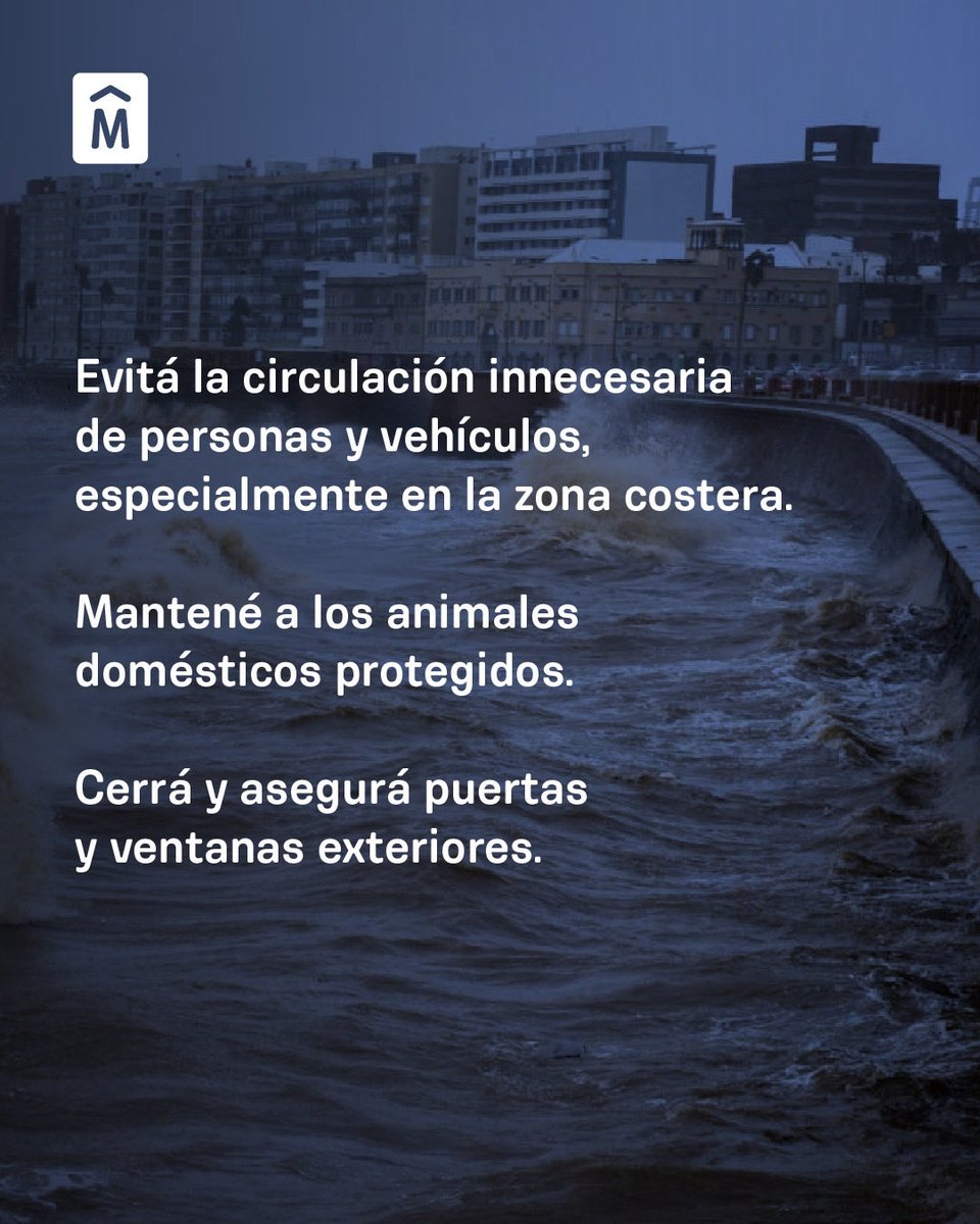 Ante el aviso de <a href="/Inumet_/">Instituto Uruguayo de Meteorología</a> por evento climático con tormentas y vientos fuertes, tené en cuenta las siguientes recomendaciones 👇

Cuidarnos es responsabilidad de todos y todas 🤝