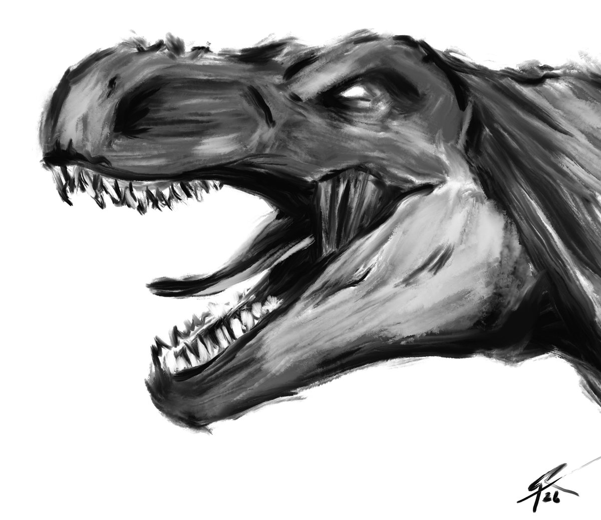 Boceto de un T-Rex #ganubys #procreateart #sketch #tyranosaurusrex #dinosaur