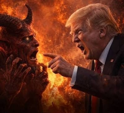 No puedo creer que comparen a Trump con Satanás. Satanás es malo, pero no tanto como Trump.