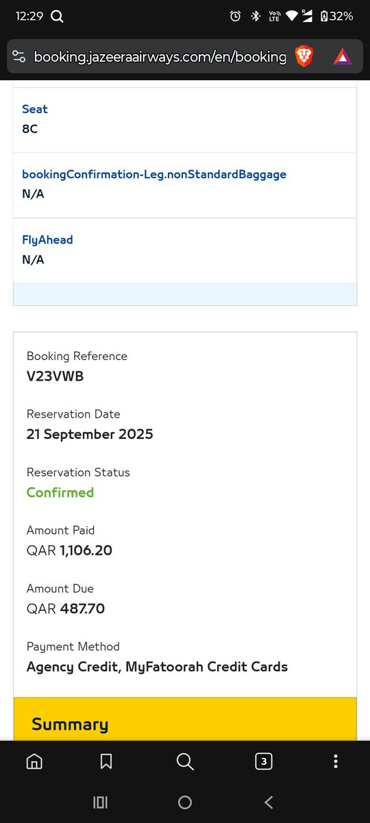 MrZayed40's tweet photo. @JazeeraAirways My booking Ref V23VWB ws a return ticket but one sid has been canceled by your side I have not received any refund yet
Reservation Date 21 September 2025
Amount Paid QAR 1106.20
Please process my refund immediately or provide a clear update delay is unacceptable https://t.co/sOWS1VW9vA