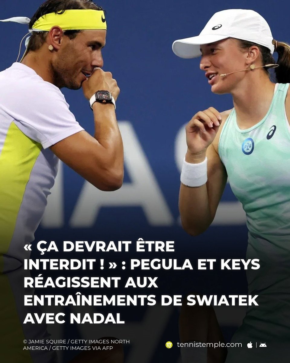 tennistemple's tweet image. Jessica Pegula et Madison Keys, dans le dernier épisode de leur podcast, ont réagi avec humour aux entraînements d’Iga Swiatek à l’Académie de Rafael Nadal. #Keys #Nadal #Pegula #Swiatek

🎾 w.tennistemple.com/G3aR4