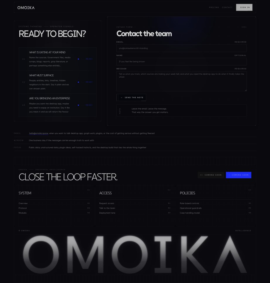 jerlendds's tweet photo. OMOIKA: Banged out the Contact page today https://t.co/xTI6neXskl