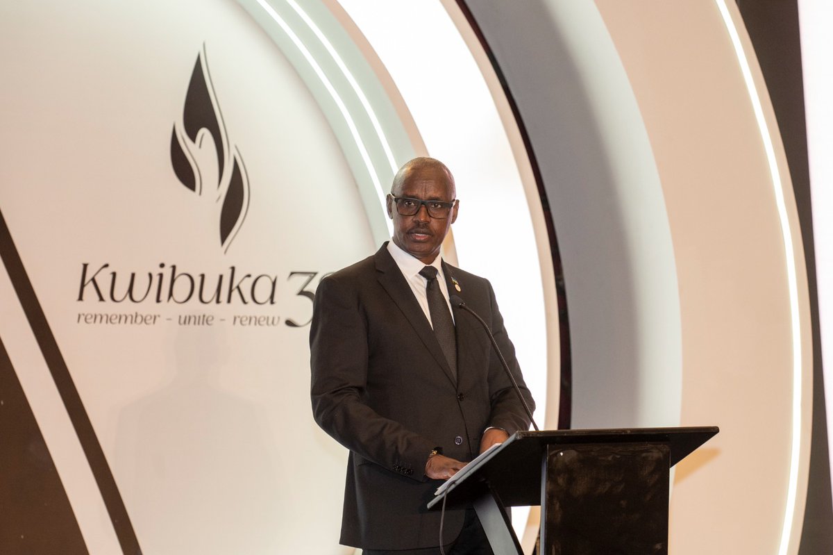 RwandainEgypt's tweet photo. While addressing attendees at #Kwibuka32 in Cairo, Amb. CG Dan Munyuza emphasized that commemorating the 1994 Genocide against the Tutsi is not a ritual, but a moral obligation, one that ensures the victims are remembered with dignity and truth.

He underscored that remembrance is a responsibility shared across generations, to give voice to those who were silenced, to honour lives that were erased, and to preserve the truth against denial and distortion.