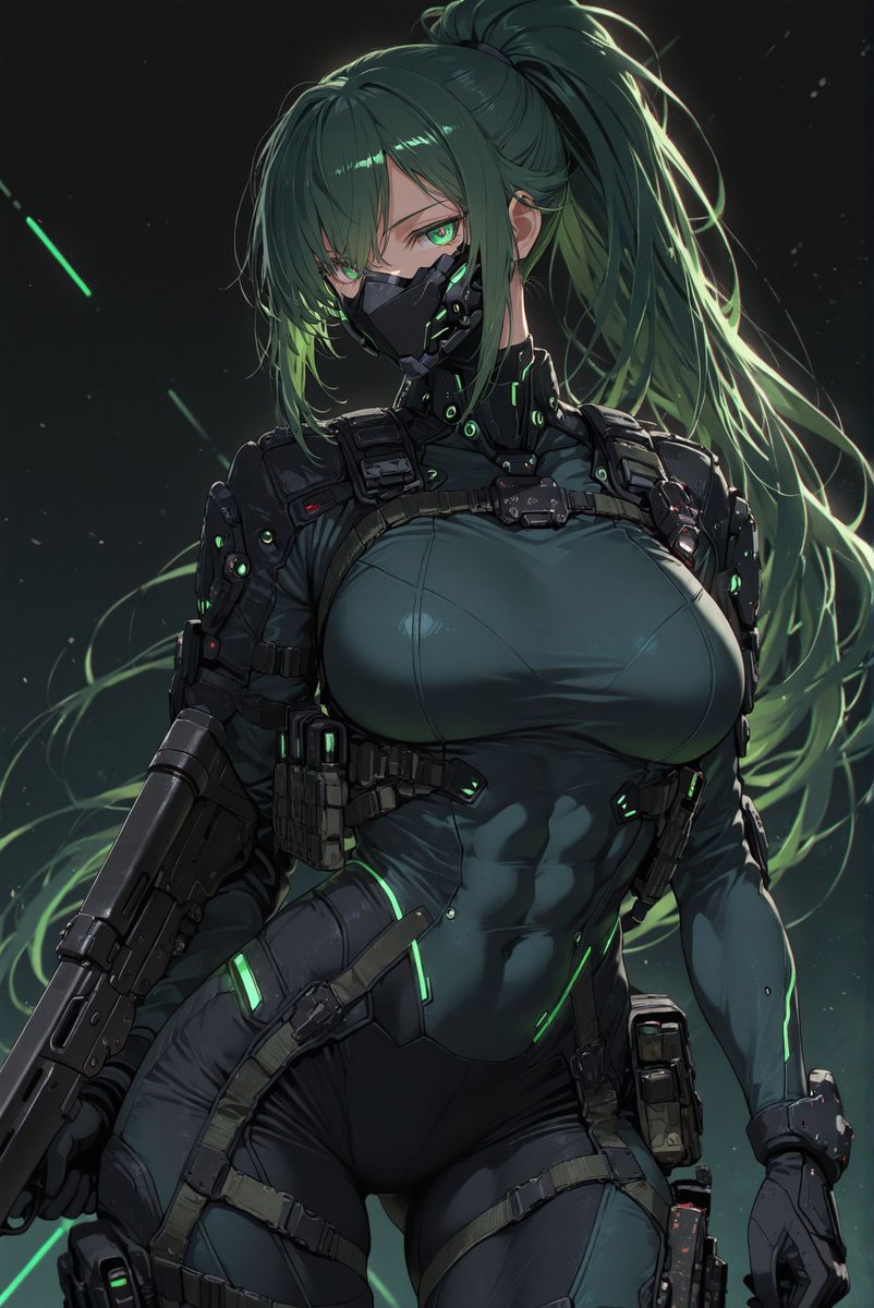 alexisgram2108's tweet image. Green hair. Black ops. Zero mercy ⚡ #SciFiArt