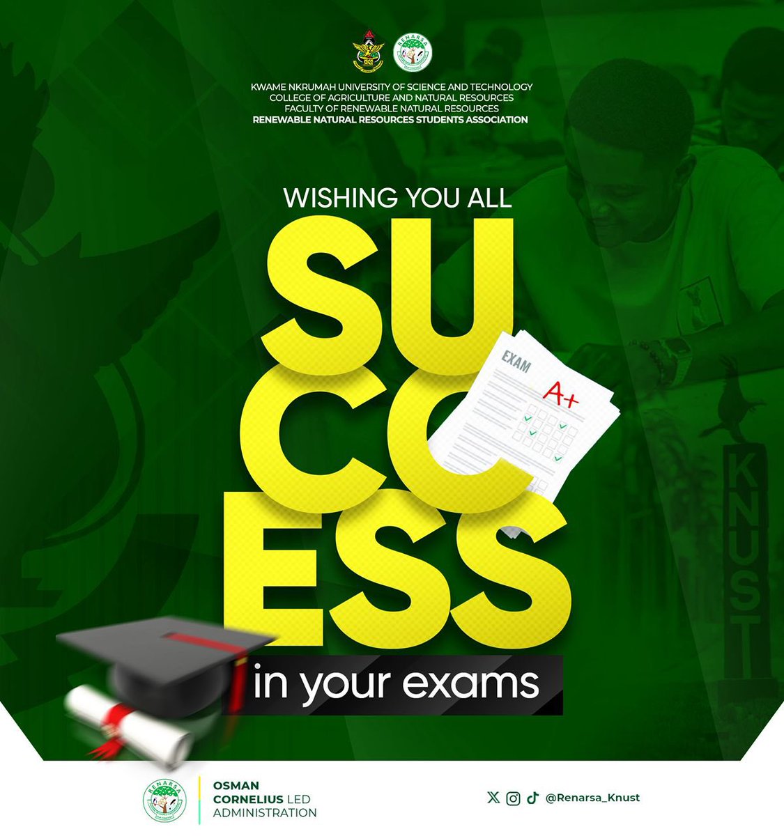 Renarsa_Knust's tweet photo. 🔥 Best of luck to all Renewable Natural Resources students at KNUST! 🌿📚
You’ve got the knowledge, the passion, and the resilience. Go ace those exams, future champions of sustainability! 💪🌍
#RenewableResources #KNUSTExams #Renarsa #StudySmart https://t.co/0iBJUyQCfS