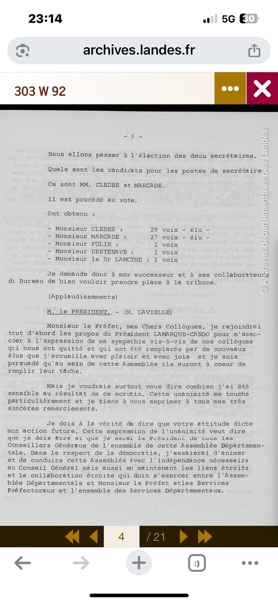 ArrasAlexis's tweet photo. Le 17/03/1976, Henri Lavieille, député socialiste est élu, Pdt du Conseil général. La gauche et la droite était à égalité. Cette alternance sonne le glas du radicalisme landais qui a structuré la vie politique et marque l’avènement d’une nouvelle génération d’élus socialistes. https://t.co/J9bCgbyBJO