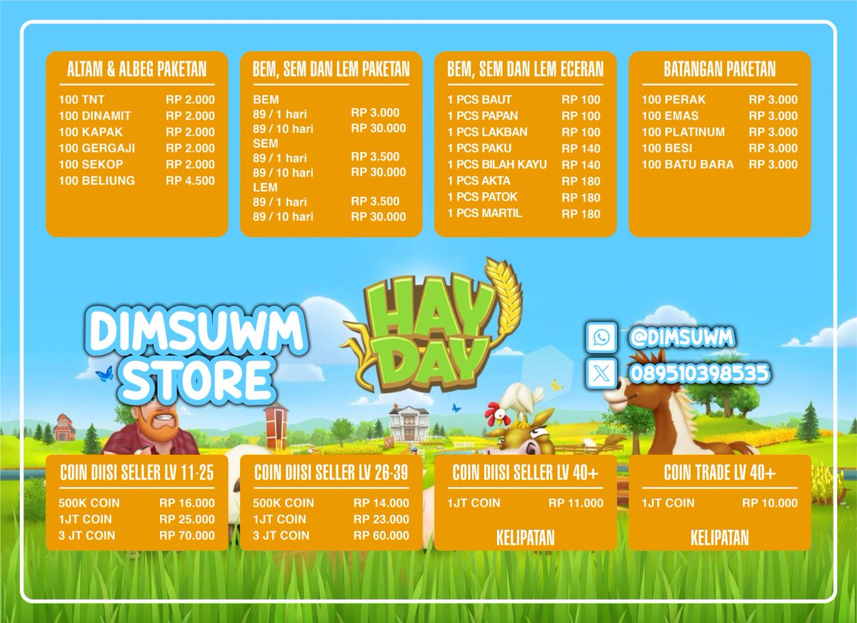 Dim | Jual Akun Hayday🍀🌼 tweet media