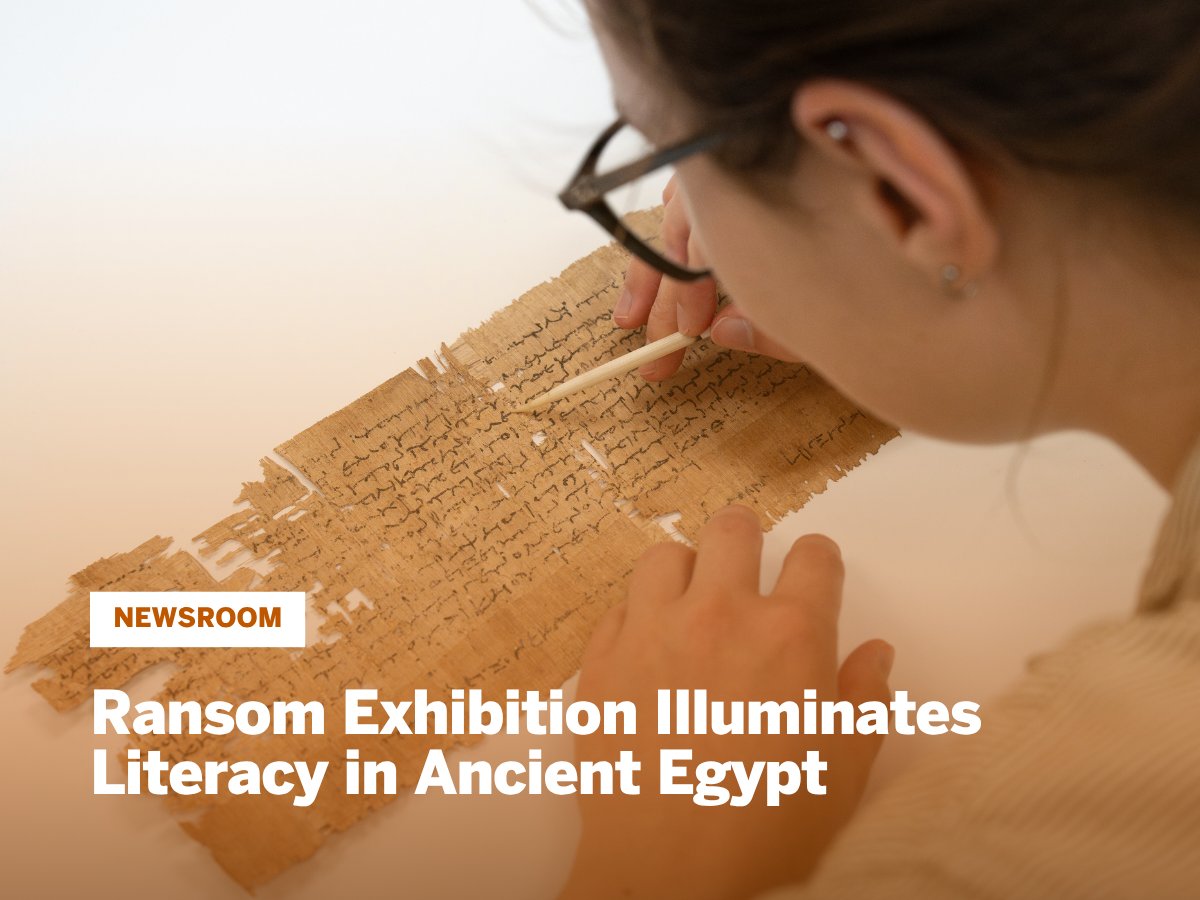 UTexasGlobal's tweet photo. Before paper, there was papyrus, and was at the center of everything.

See rare fragments come to life in “Lives and Literacy in Ancient Egypt” at the @ransomcenter.

Read the story, then visit April 11–August 2: https://t.co/rEj2XlFMcM. https://t.co/NbnOPFNwIB