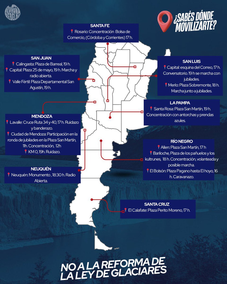 NO A LA REFORMA DE LA LEY DE GLACIARES
