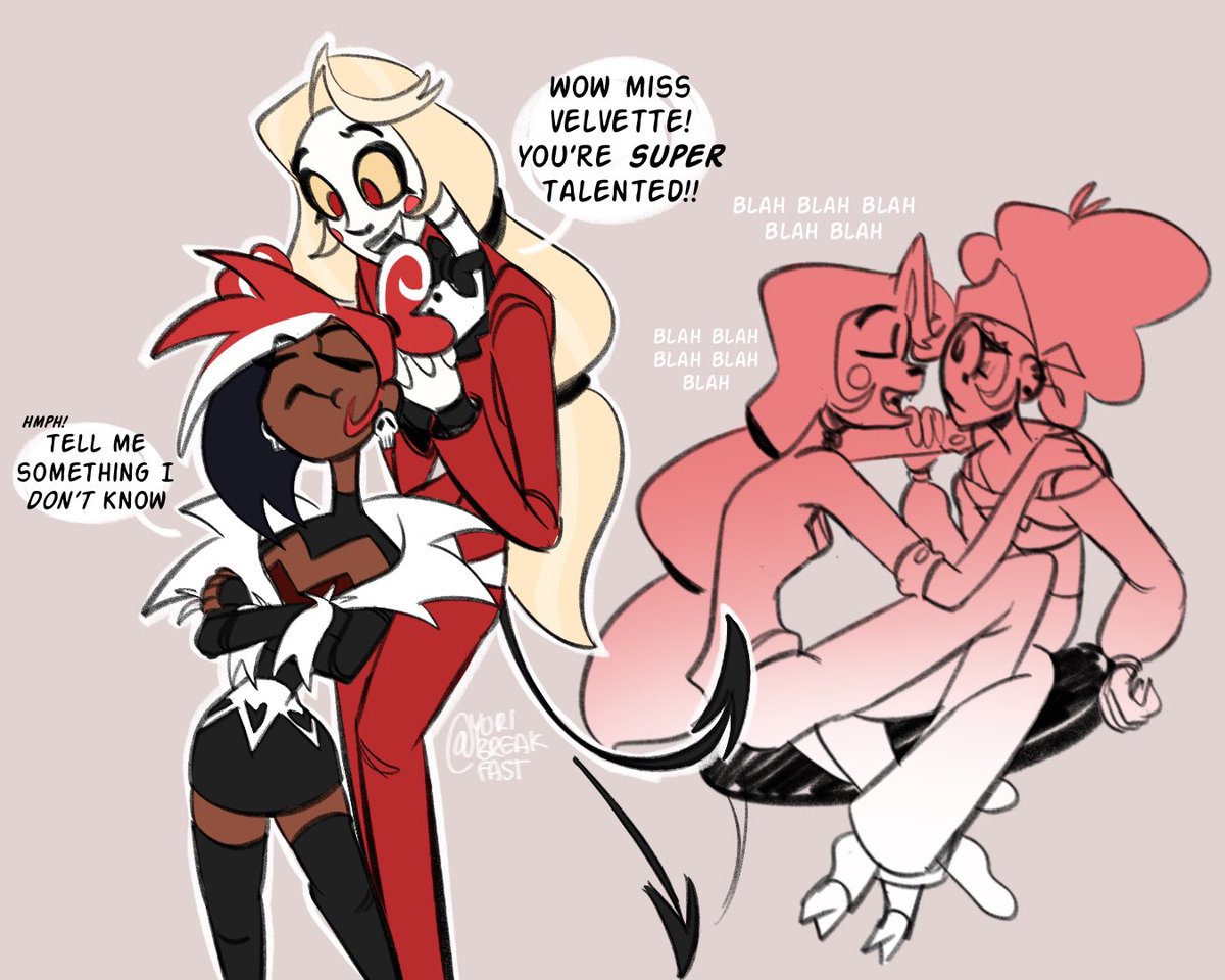yuribreakfast's tweet image. doodles heh 👑🩷
#royalvel #hazbinhotel