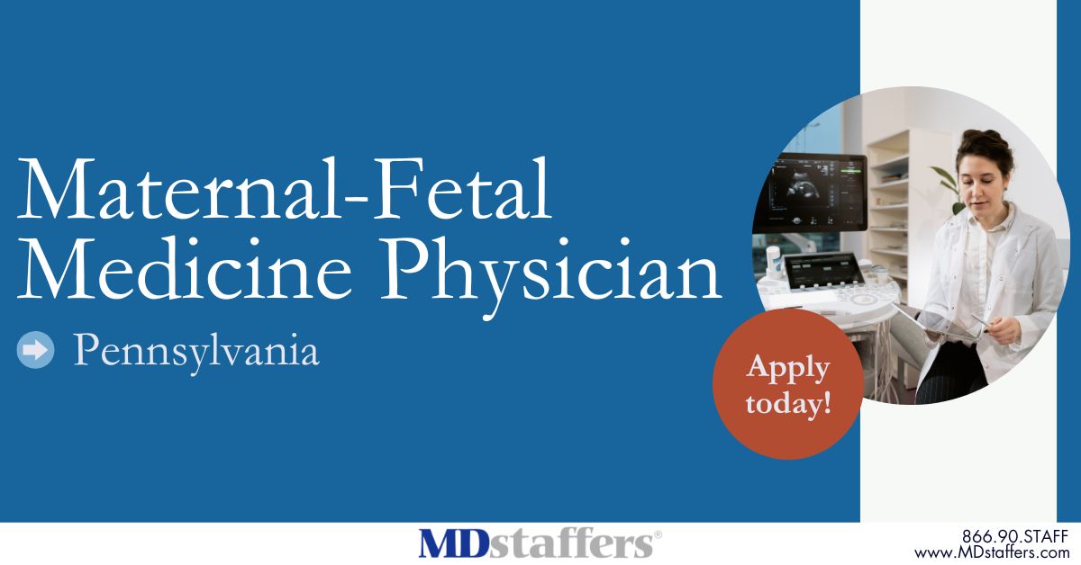 Opportunity in PA for a Locum Maternal-Fetal Medicine Physician! Competitive pay and malpractice insurance offered. Work alongside a collaborative team committed to delivering exceptional care. Make a meaningful impact &amp; become a valued asset! 866-907-8233 / info@MDstaffers.com