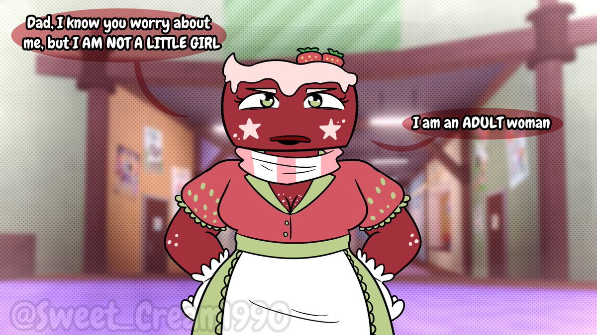 AbyCerezas's tweet image. 🌺Little girl 🍓 (1/2)

I was in a better mood today, so here's a cheerful mini-comic ☺️

#dandysworld #fruitcake